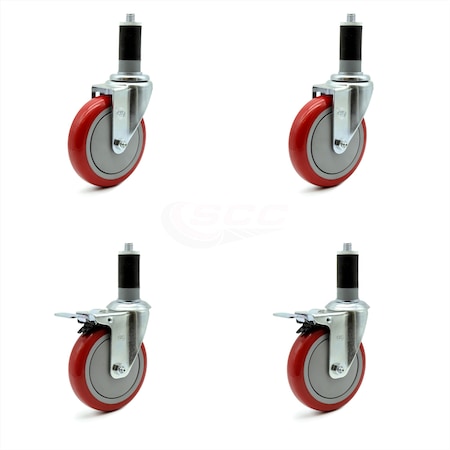 Service Caster Regency Work Table Caster Replacement Set REG-EXTTL20S514-PPUB-RED-112-2-S-2